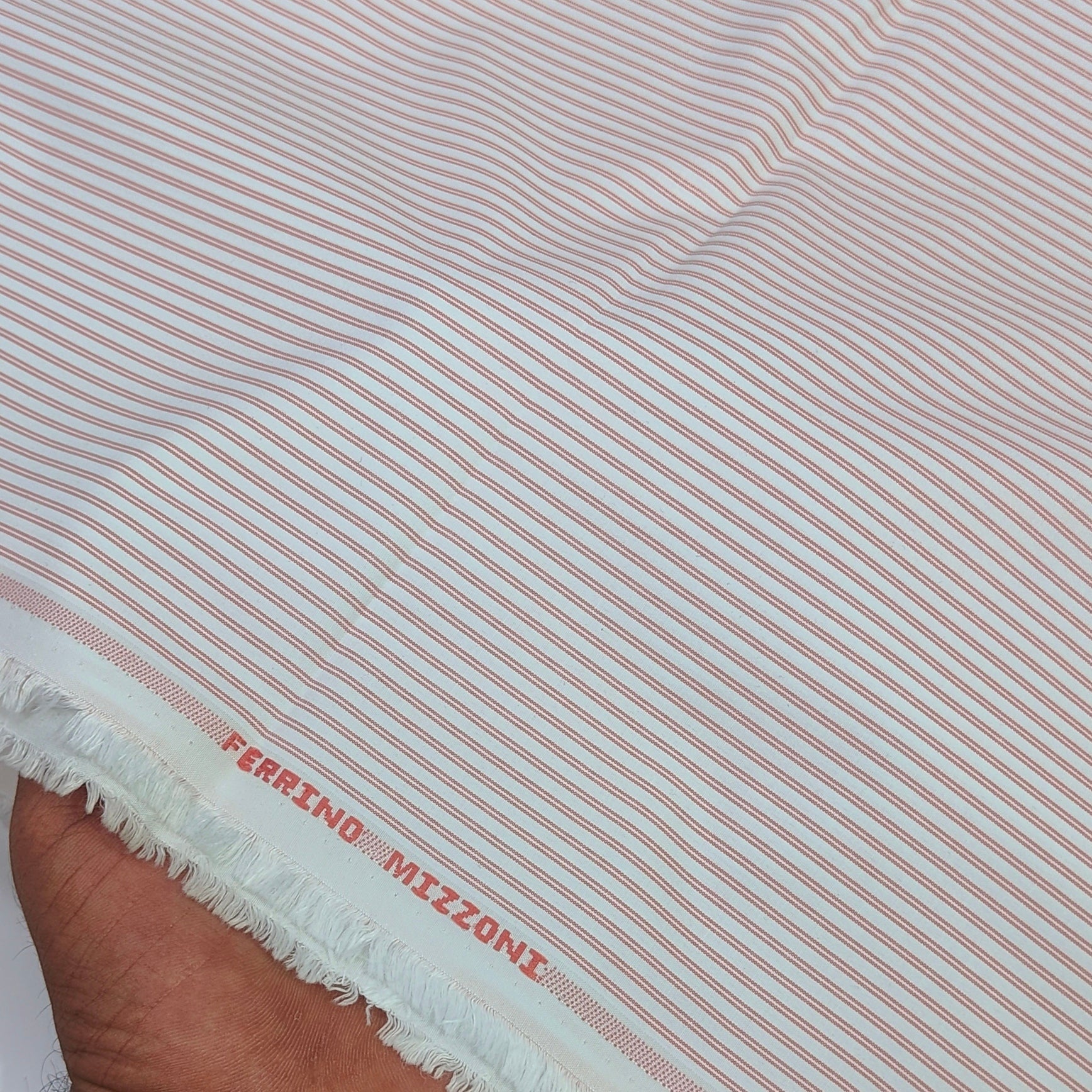 Shirt Fabric Ferrino Mizzoni Poly Cotton Wrinkle Free Small Lining Colour Blush Red